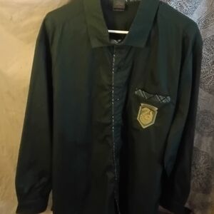 NWT Universal Studios Harry Potter SLYTHERIN Men's Green Button Down Shirt Small